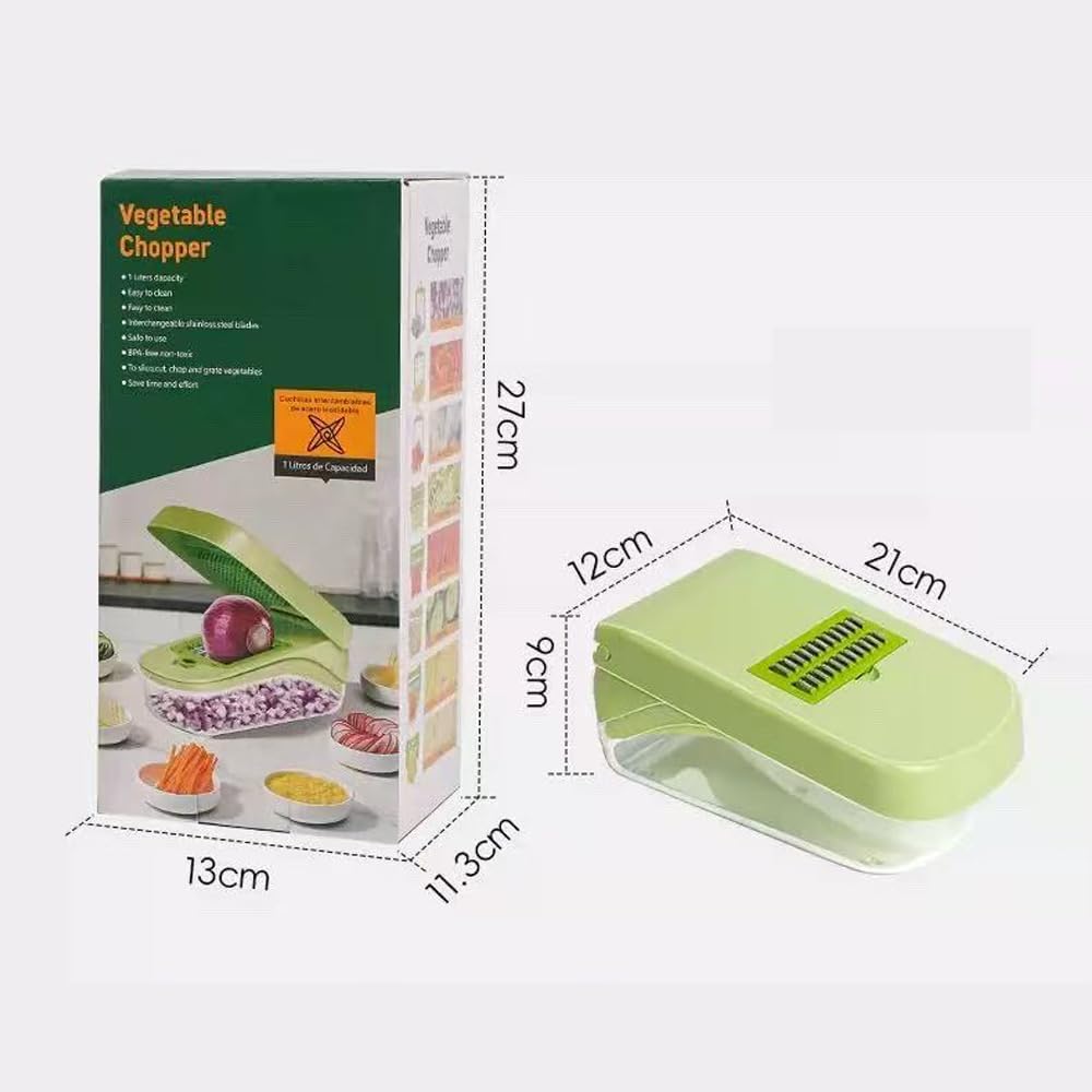 17-in-1 Vegetable Chopper, Multifunctional Veggie Chopper Dicer, Vegetable Cutter with Container, French Fry Cutter for Potatoes, Onion Chopper with Hand Guard, Kitchen Gadgets for Salad, Fruit