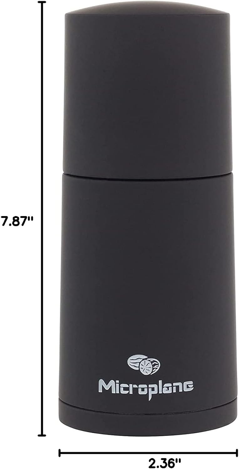 Microplane Manual Spice Mill - Cinnamon Grinder and Nutmeg Grater (Black)