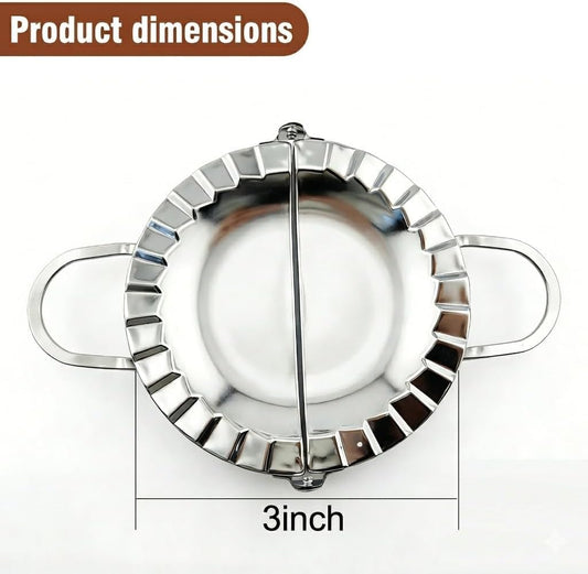 6-Inch Stainless Steel Empanada Press & Dumpling Maker – 2-in-1 Dough Cutter & Mold for Empanadas, Dumplings, Ravioli, Pierogi, & Hand Pies