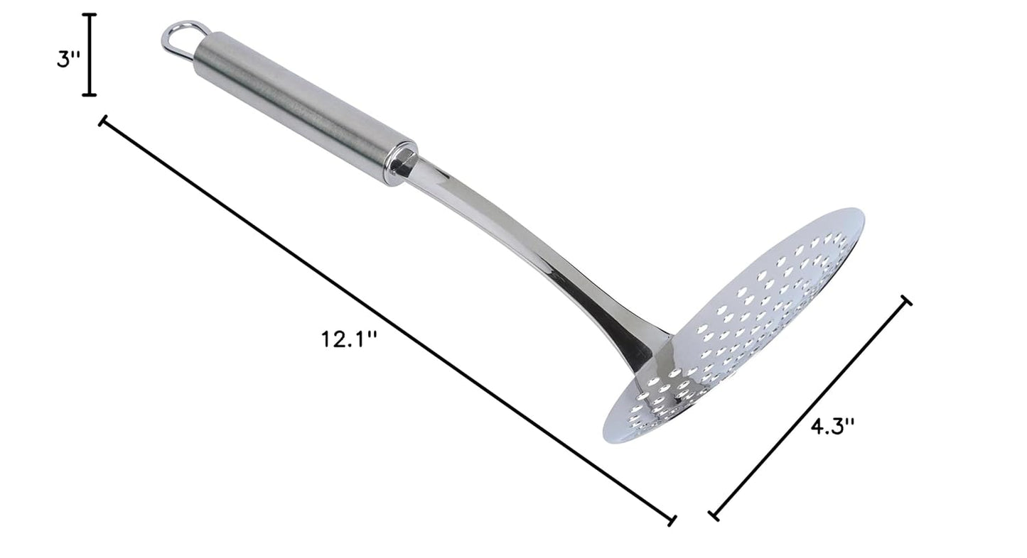 Restaurantware Stainless Steel Skimmer Spoon - German Standard Spoon Spider Strainer, Ergonomic Handle, Dishwasher Safe, Heat Resistant - Slotted Skimmer Colander for Cooking, Frying