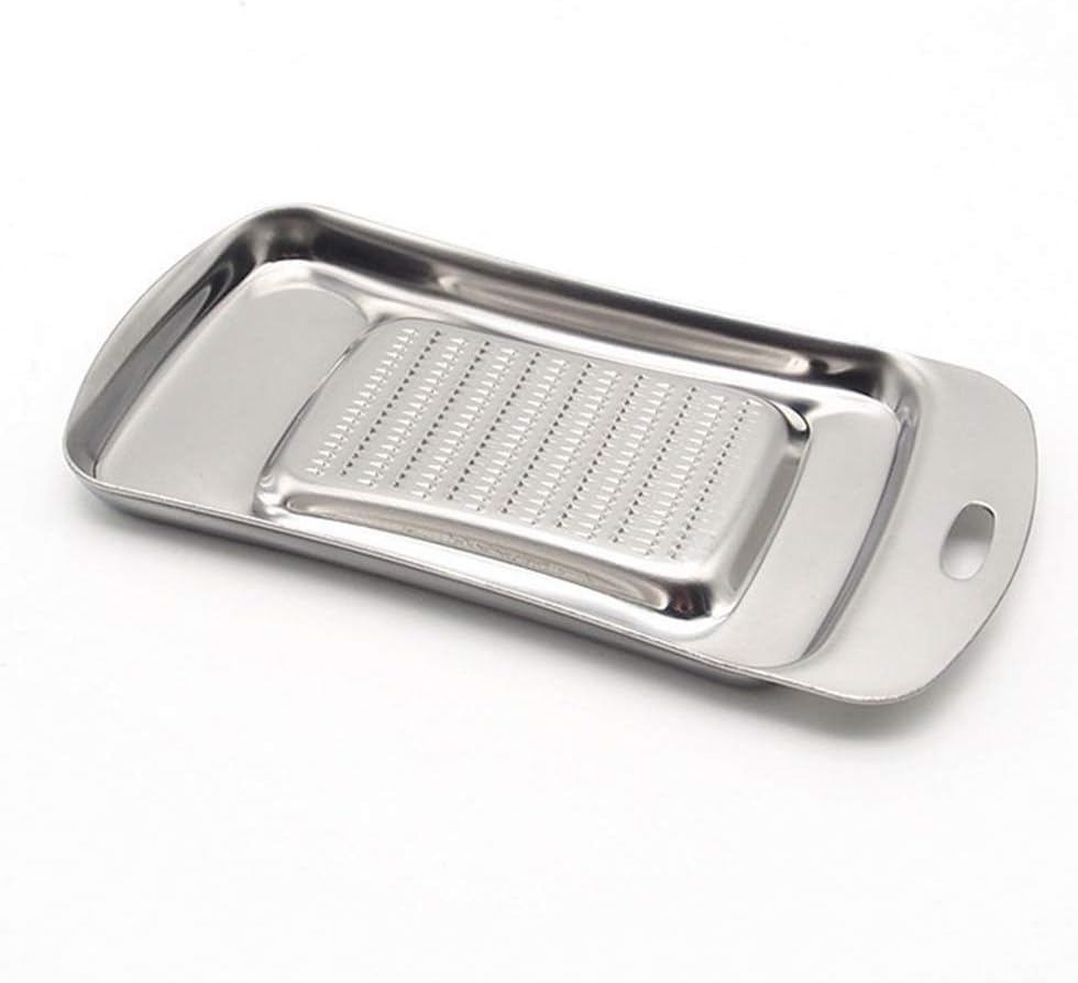 Stainless Steel Ginger Grater, Lemon Zester, Cheese Grater with Wasabi Garlic Grinding Tool for Sushi, Sashimi, Tempura, Silver