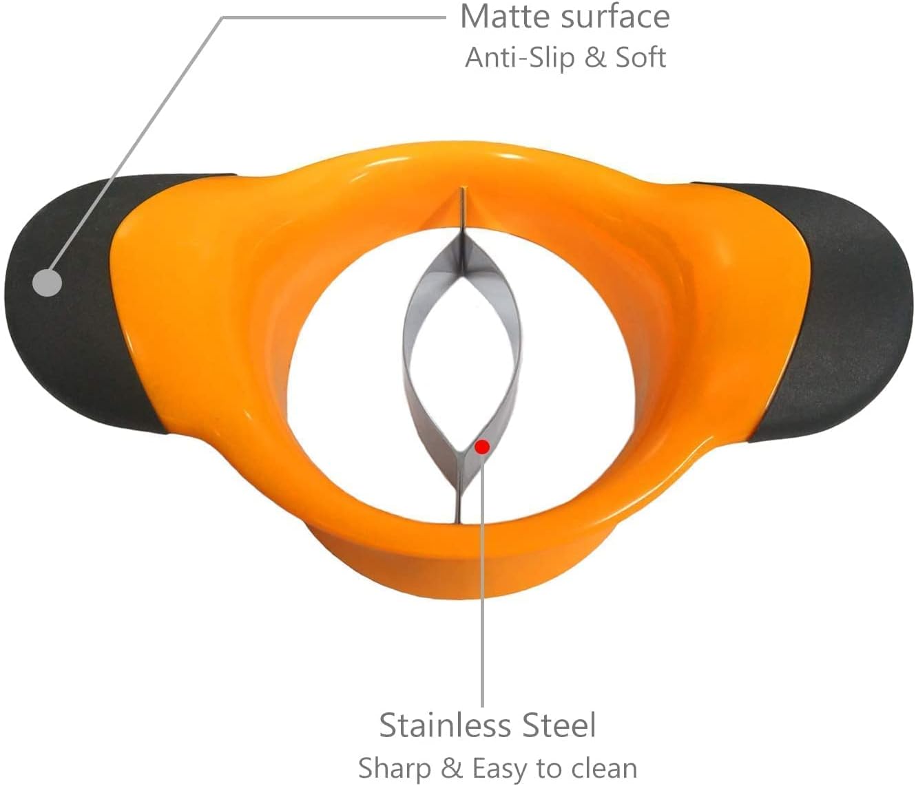 Mango Slicer, Mango Splitter, Mango Cutter with Stainless Steel Blade, Mango Pit Remover Tool, Mango Divider with Ergonomic Rubber Grip Handle, Easy Remove Pit and Divide
