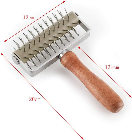 Pizza Dough Docker Roller - Pastry Docker Roller with Spike for Homemade Baking Cake crackers Pie Hole Maker, Prevent Dough from Blistering