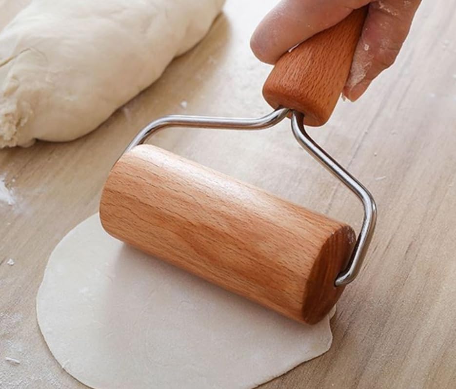 2 PCS Rolling Pin Mini, Small Wooden Pastry Roller for Pizza, Cookie, Dumpling, Tortilla, Non-Stick Surface with Comfort Grip Handle