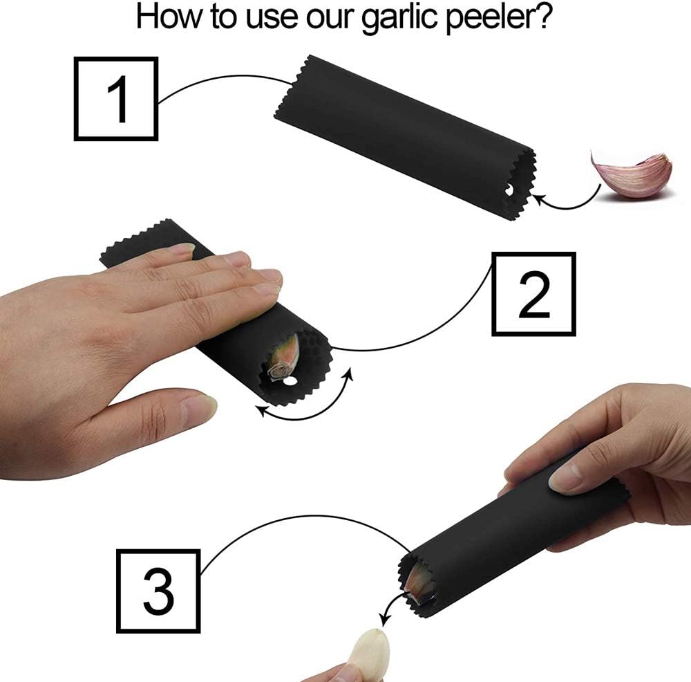 Silicone Garlic Peeler Skin Remover Roller Tube Upgraded Inner Bumps Professional Garlic Press Prep 4pcs
