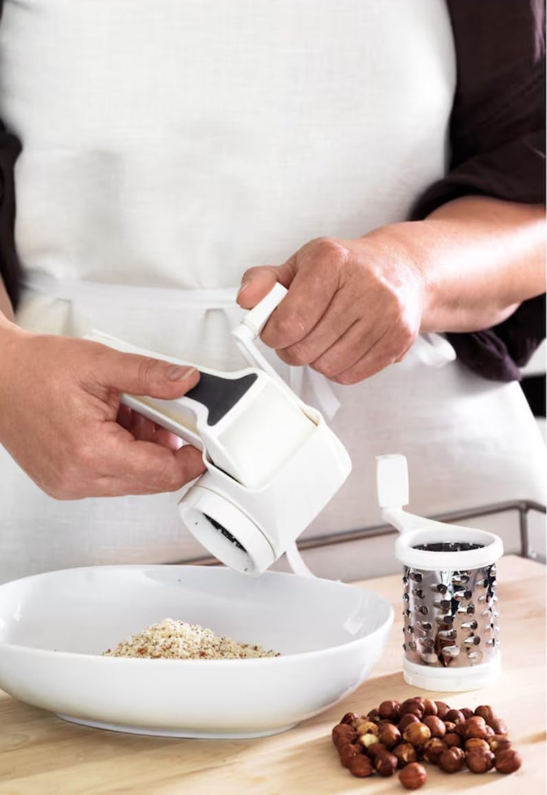 Stralande White Rotary Cheese Grater for Left and Right Handed