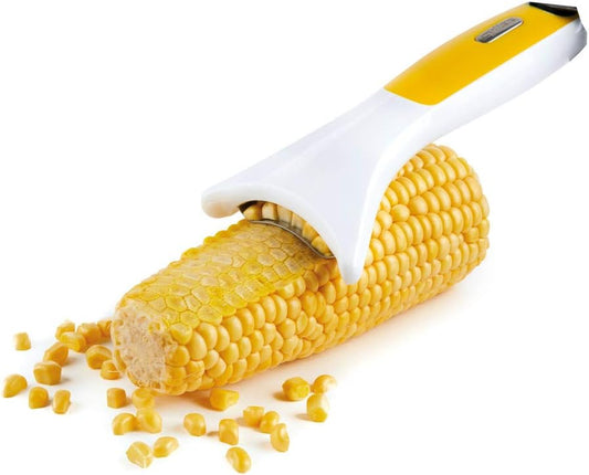 Zyliss Corn Stripper – Extra Sharp Corn on the Cob Stripper Tool & Kernel Remover with Stainless Steel Serrated Blade – Ergonomic Handle – Dishwasher Safe – Yellow/Black