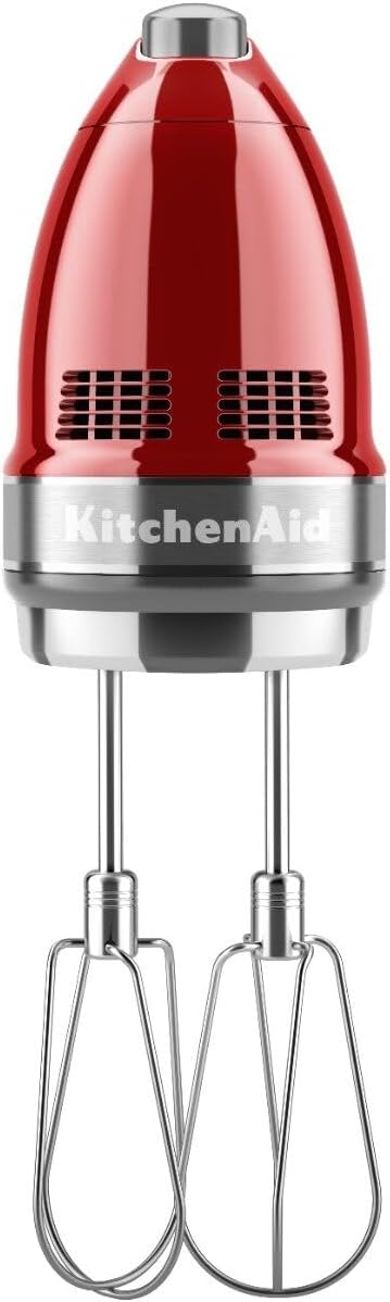 KitchenAid 9-Speed Digital Hand Mixer with Turbo Beater II Accessories and Pro Whisk - Contour Silver