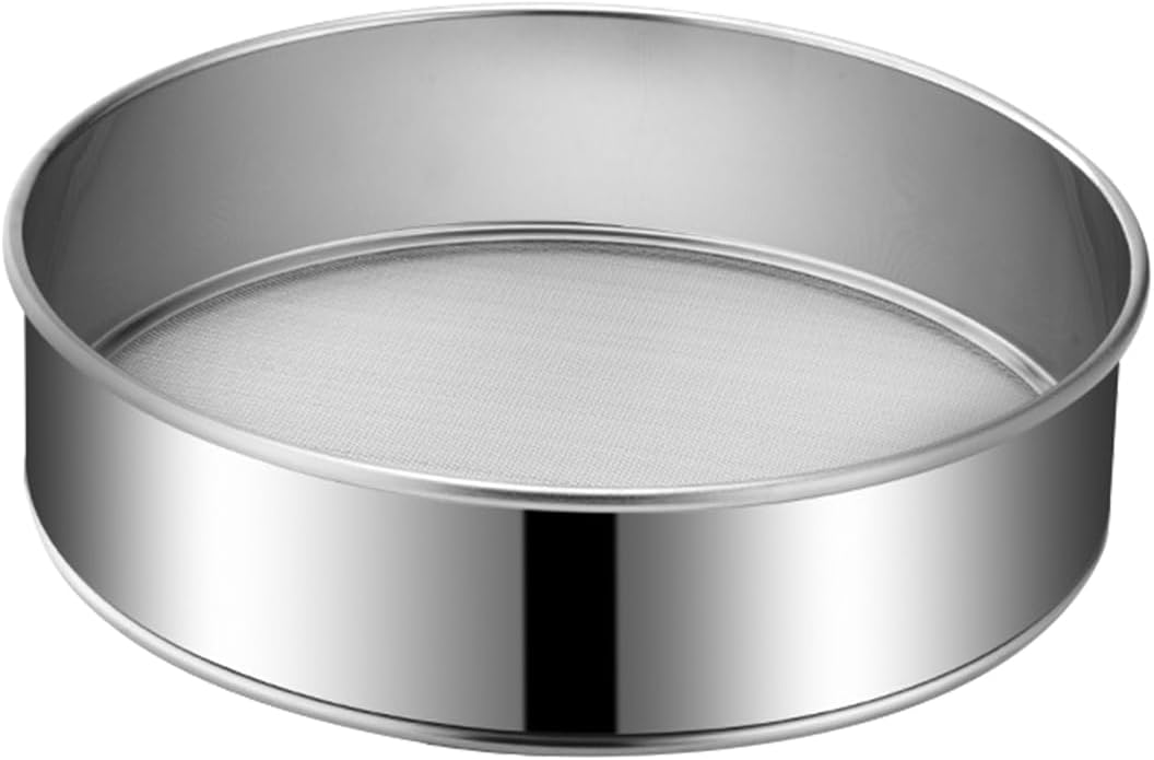 2 Pack Flour Sifter,Stainless Steel Fine Mesh Strainers Flour Sieve,8 Inch 60 Mesh and 10 Inch 40 Mesh for Baking Cake Bread (8"/60 mesh and 10"/40 mesh)