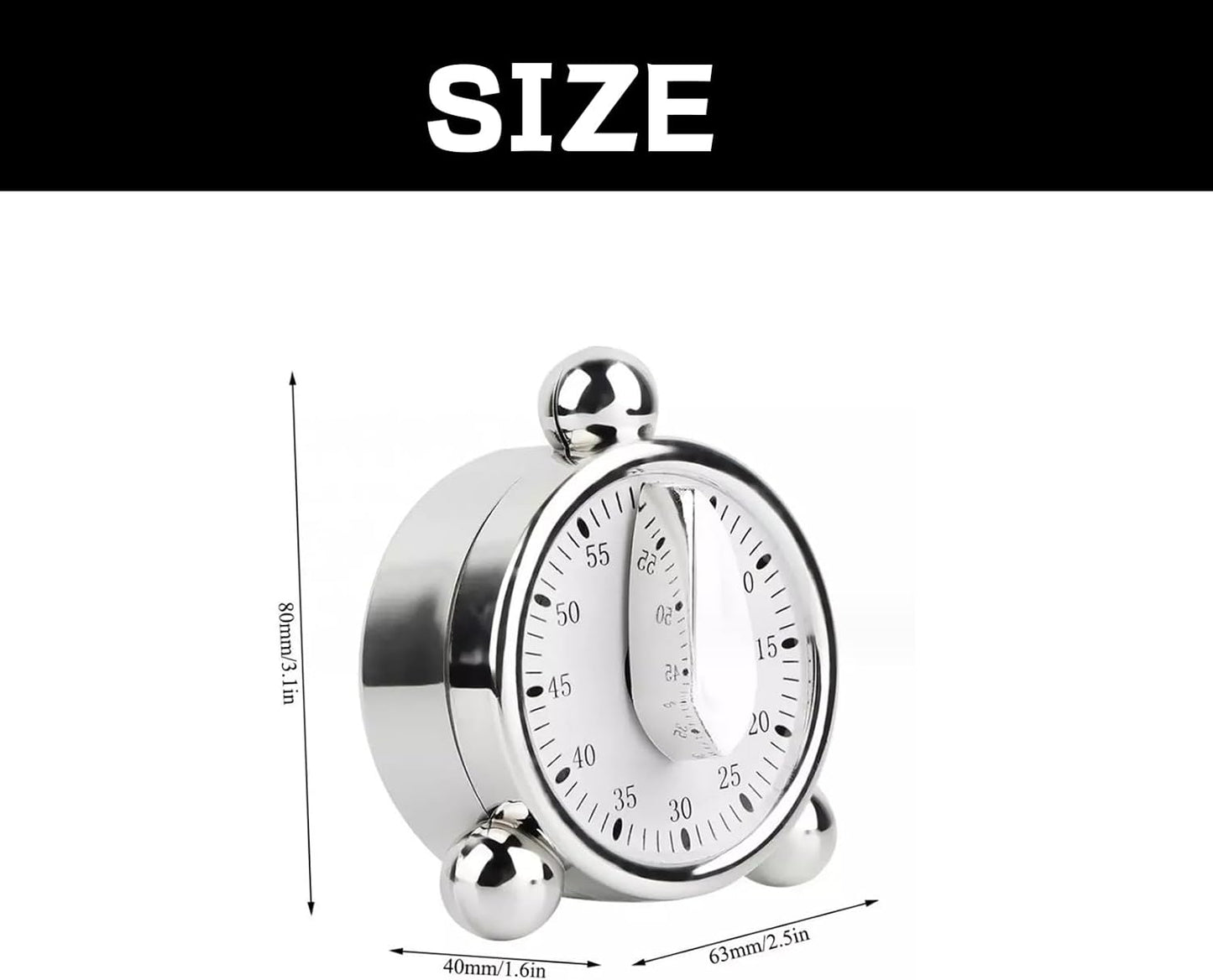 Kitchen Timers for Cooking Seniors 60 Minute Mechanical Kitchen Timer Loud Alarm Clock for Cooking Baking No Batteries Needed Visual Timer Ideal for Kitchen Management Precise Cooking Timing 1 Pack