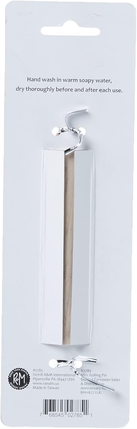 R & M International Mini Rolling Pin, Carded, One Size, Brown