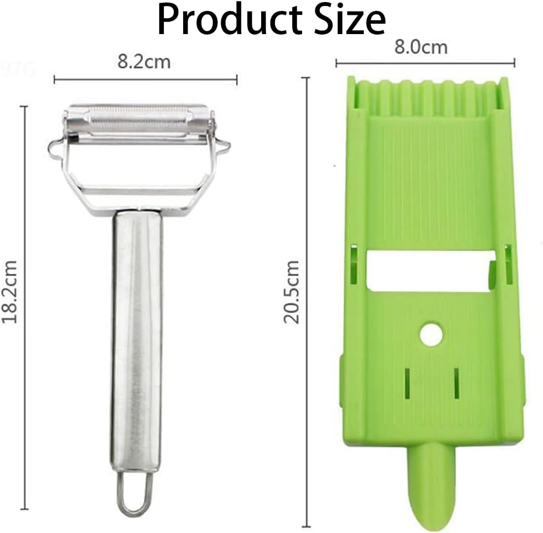 Multi Double Knife Peeler, Multi Peeler Double Blade, Multi Double Knife Peeler with Grating Plate, Julienne Strips for Potato, Orange, Lemon, Fruit, and Vegetable, Vegetable Peeler