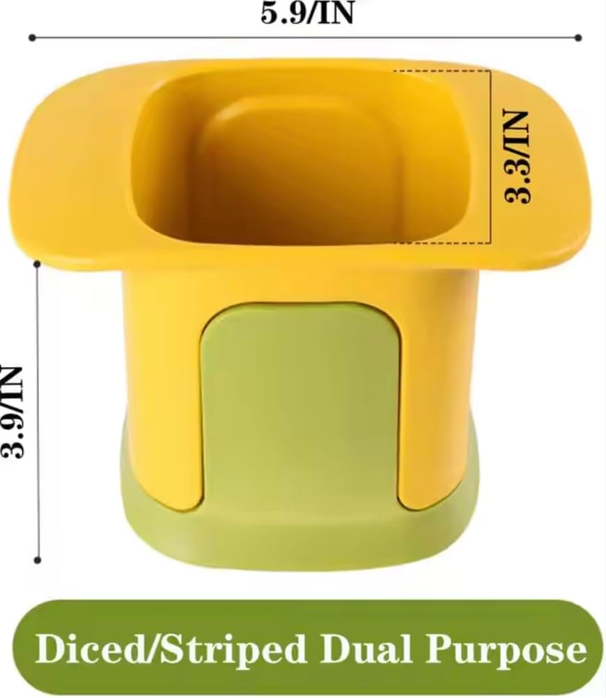 Vegetable Chopper and Dicer, Yellow and Green, Chop Fruits and Vegetables Quickly