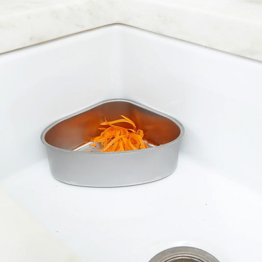 Better Houseware Triangular Kitchen Sink Drain Basket for Food, Sink Food Catcher Basket for Washing Vegetables & Fruits Corner Sink Strainer