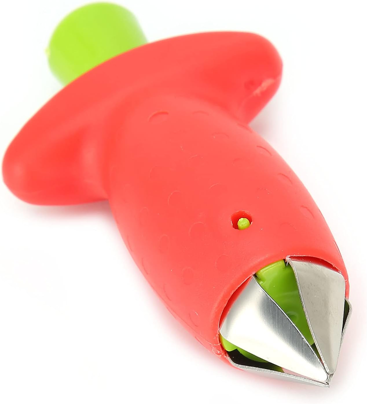 Plastic Strawberry Huller Fruit Veggie Pedicle Remover Core Digger Ergonomic -Saving Kitchen Tool for Canning Salad Baking Prep