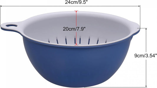 uxcell Kitchen Strainer Colander Bowl Set, Small Double Layer Drain Basin and Basket Suitable for Fruits, Vegetables, Pasta, Berry - Purple