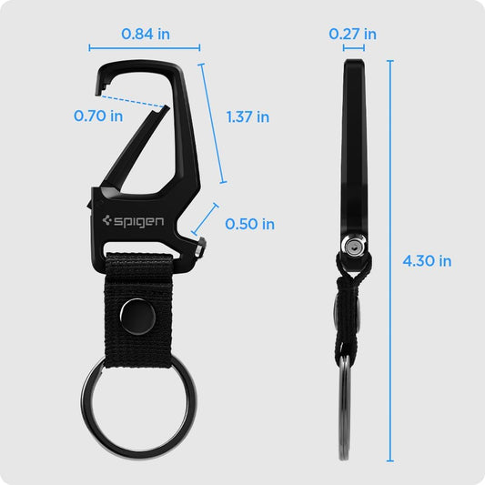 Spigen Life Carabiner Key Ring Clip, Car Keychain Clip, Bottle Opener Key Chain Ring for Men and Women