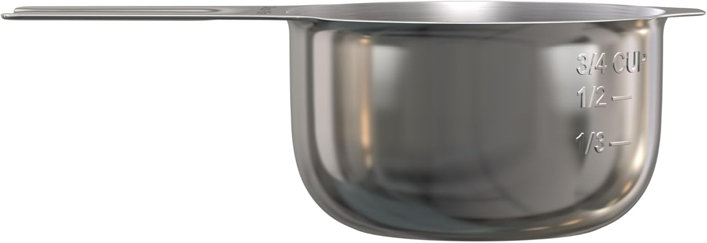 Color Up 2 Cup Measuring Cup, 480ml Stainless Steel Metal, Easy-Pour Spouts, Engraved Markings, Flat Base, Dishwasher Safe, for Dry and Liquid Ingredients