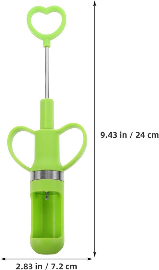 Generic Fruit Pitter Tool Fruit Core Remover Multifunctional Stainless Steel Cherry Core Remover with Long Handle for Kitchen and Home Use, Light Green