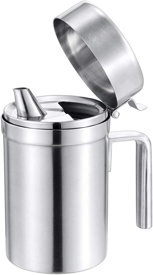 Olive Oil Dispenser, 550ML Stainless Steel Bottle with Lid, Leak Proof, Salad Dressing Storage, Cooking & BBQ