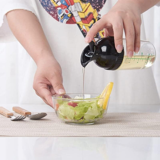 Salad Dressing Shaker Container, Homemade Salad Dressing Bottle Mixer Measure,Dripless Pour, Soft Grip, BPA Free(2 Pcs)