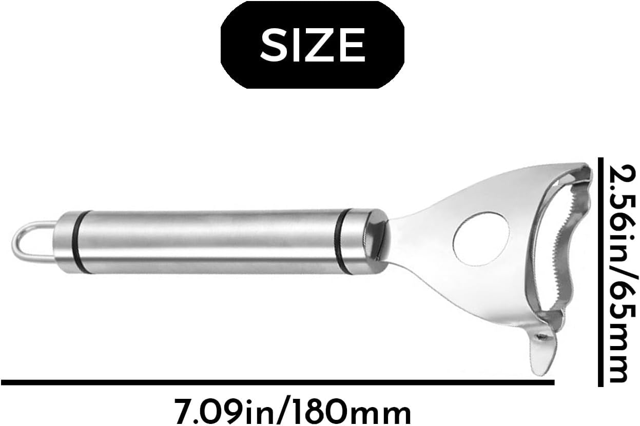 2Pcs Stainless Steel Corn Peeler & Kernel Remover Tool - 3-in-1 Corn Cob Stripper for Corn on the Cob, Pepper Seed Corer & Vegetable Slicer - Multi-Function Kitchen Gadget with Non-Slip Grip (Silver)