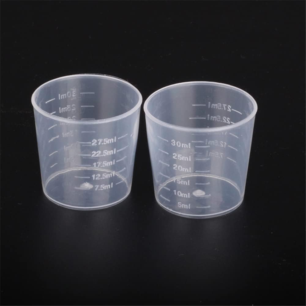 4 Pcs 100ml/3.4oz Plastic Graduated Cup Clear Measuring Cup Multipurpose Mixing Cups for Kitchen Cooking Medicine Measure Tool