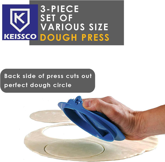Dough Press, Set of 3 Empanada Press Dumpling Maker Dough Cutter Dumpling Mold for Dumpling, Calzone, Ravioli, Empanada, Pierogi, Turnover & Meat Pie