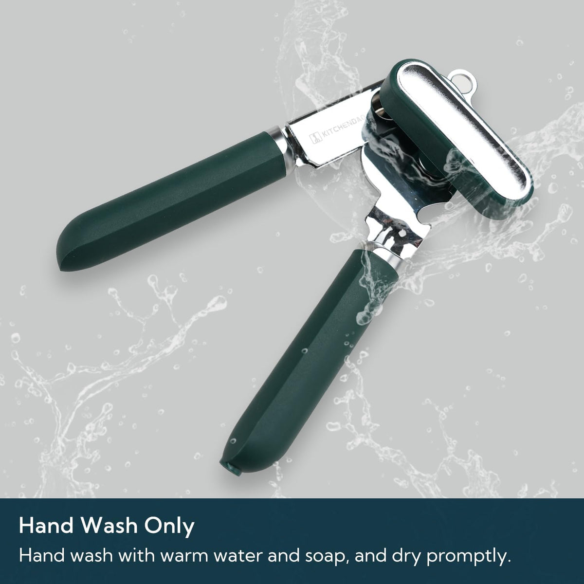 Manual Can Opener, Super Sharp Sandvik 12C27 Blade, Handheld Can Opener with Magnet, Smooth Edge Cut, Soft Grip, Oversized Knob for Seniors & Arthritis, Easy to Use, Black