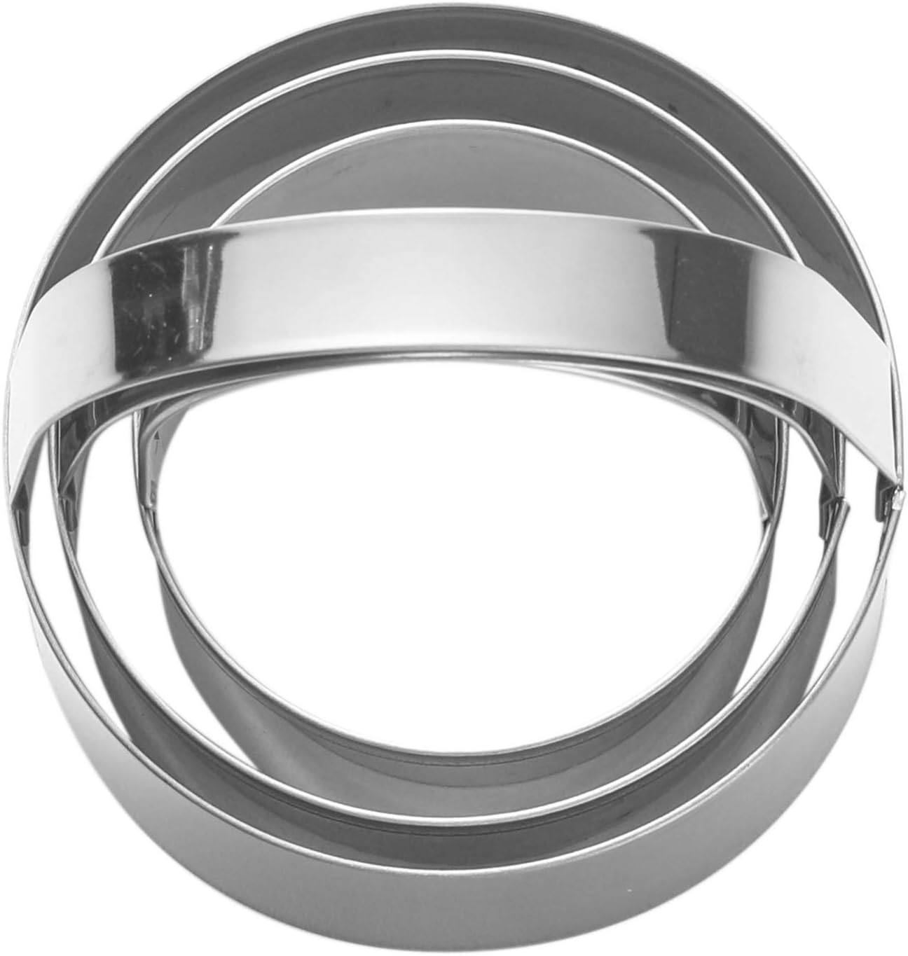 3 Pieces Round Biscuit Cutter with Handle - Stainless Steel Round Circle Doughnut Cutter Baking Molds Assorted Size