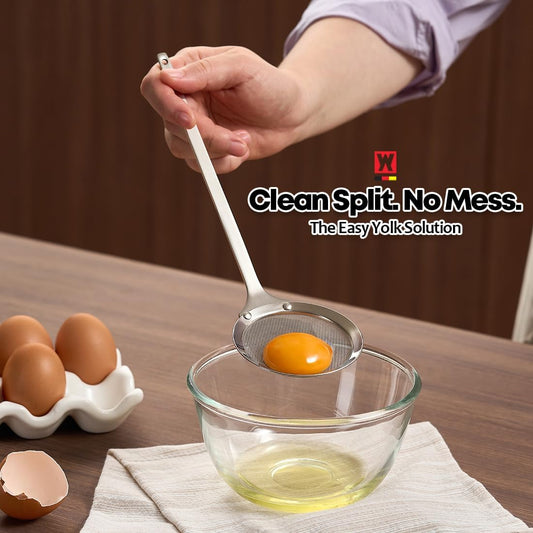 SUS304 Stainless Steel Fine Mesh Skimmer, Long Handle Spider Strainer for Frying, Noodles, Eggs & Vegetables, Professional Kitchen Skimmer Ladle