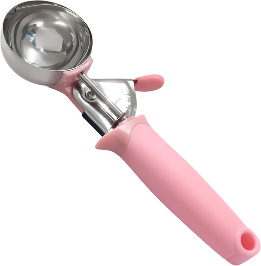 1pc Pink 3.27oz Stainless Steel Ice Cream Scoop | Cookie & Cupcake Scoop, Heavy Duty, Muffin Scoop for Portion Control, Cookie Dough, Batter Dispensing