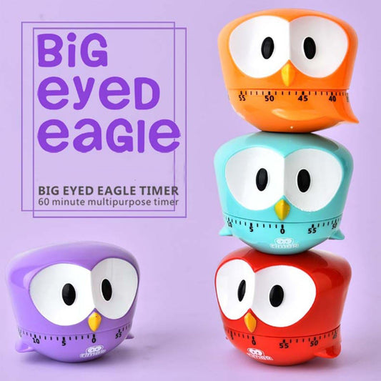 Kitchen Timer, Cute Cartoon Animal Not-Battery Countdown Timer for Banking,Sport,Study (Red)