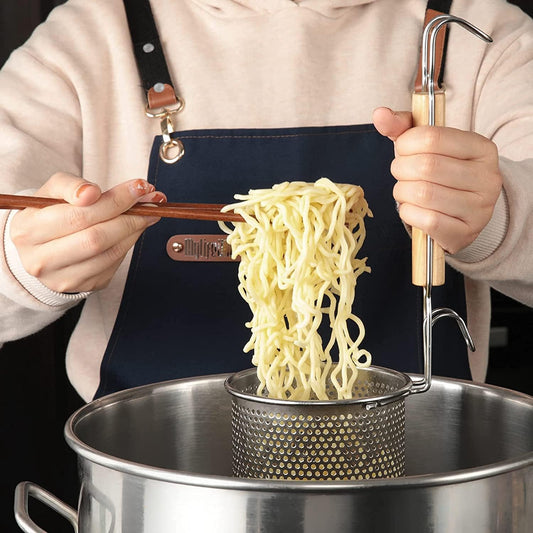Pasta Strainer, 2 Pack Stainless Steel Mesh Spider Strainer for Pasta, Noodle, Dumpling (4.54"D x 6.1"H)