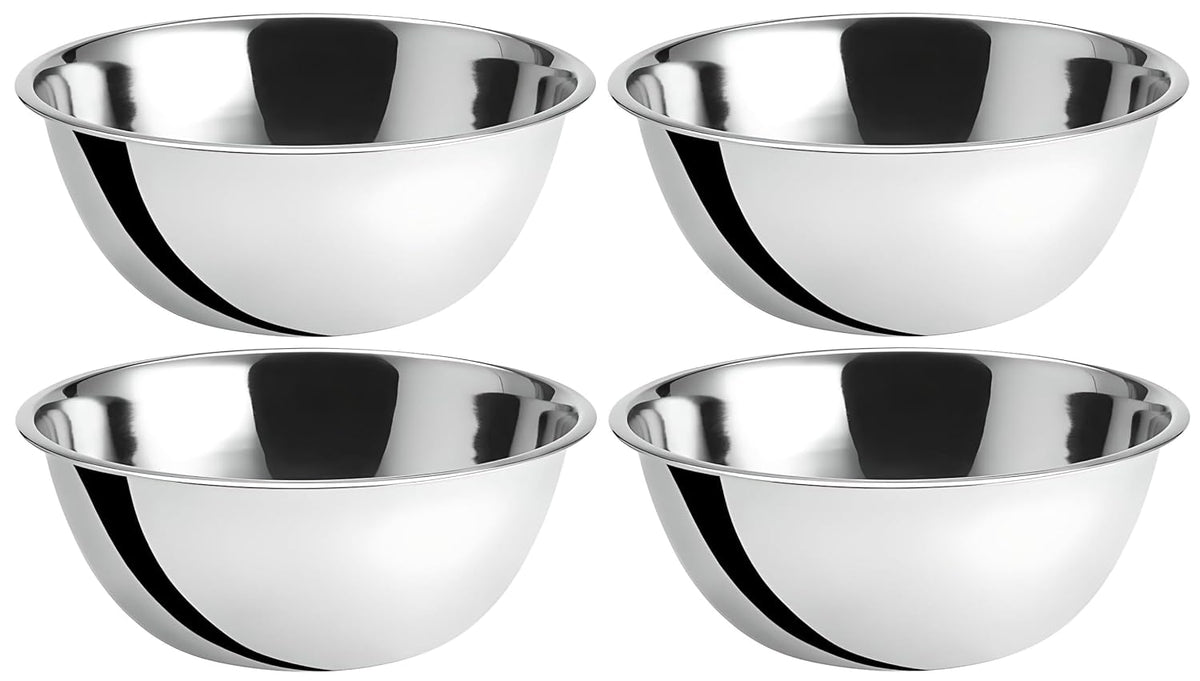 2-Pack 8 Quart Mixing Bowls |13.25-Inch Stainless Steel Bowls | Professional Grade Flat Base Mixing Bowls for Home and Commercial Kitchens