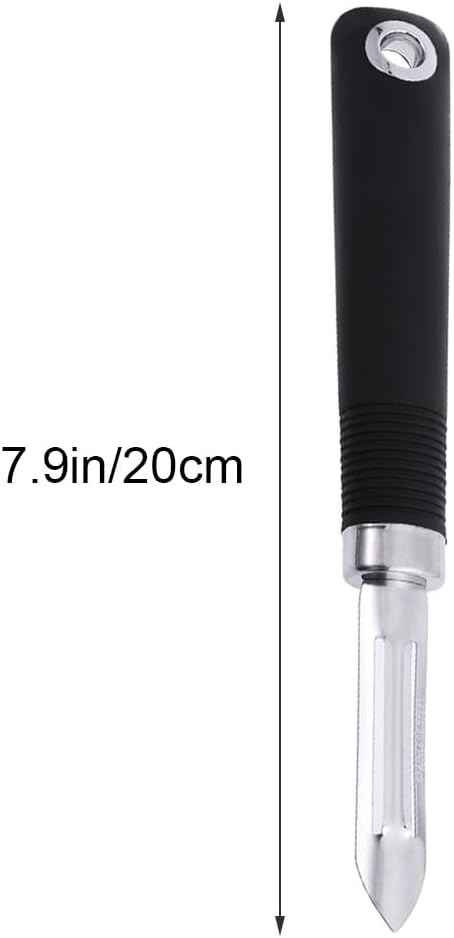 2-pack Stainless Steel Vegetable Peeler Non Swivel Fruit Peeler with Dual-Edge Blade Hanging Hole Right and Left Hand Use for Carrots Potatoes Cucumbers Pears 7.87 inch Kitchen Tool