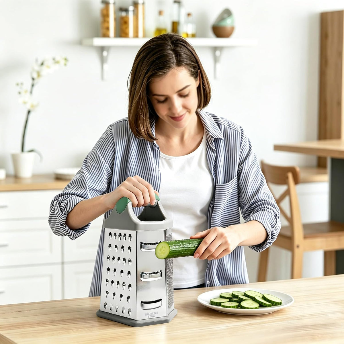 Box Grater for Kitchen 6 Sided
