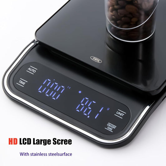 Coffee Scale with Timer 0.1g Precision Espresso Scale for Coffee Bean Weighing, Barista Brewing, USB-C Rechargeable Digital Kitchen Scale with Auto Timer 3kg Capacity