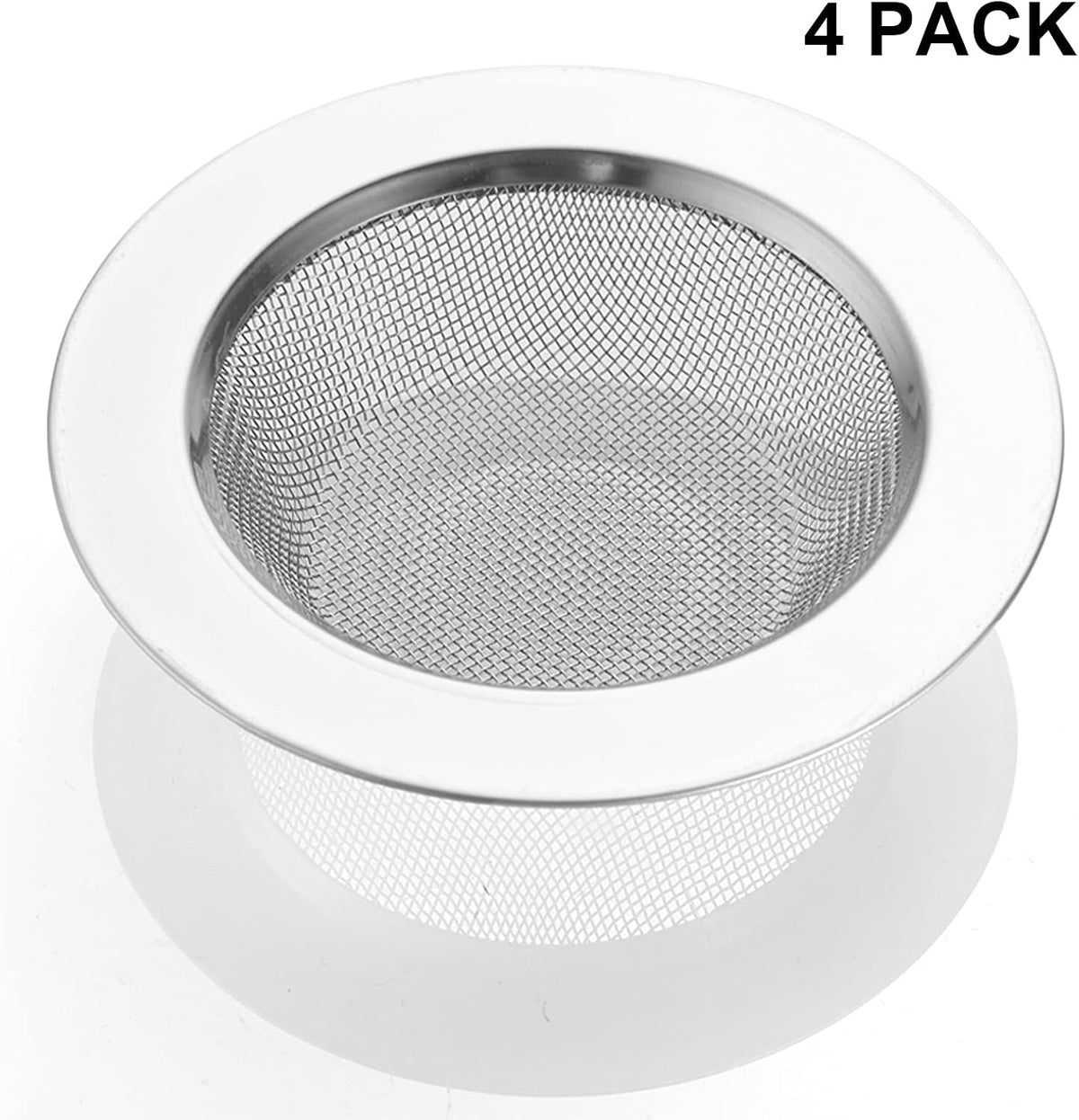 2 PCS Kitchen Sink Strainer Stainless Steel, Kitchen Sink Drain Strainer, Sink Strainers with Large Wide Rim 4.5" Diameter for Kitchen Sinks