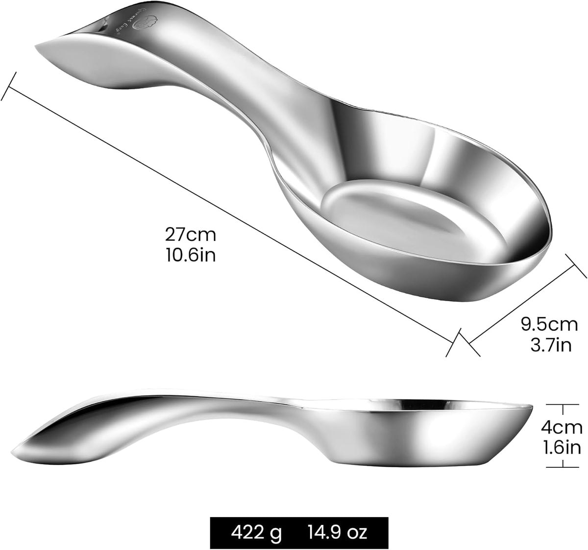 Stainless Steel Spoon Rest for Stove Top, Break-Proof Design | Fits Various Spoon Sizes, Mirror-Polished Elegant Finish, Tapas Dish, Dishwasher Safe, 5-Year Warranty