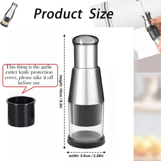 2 PCS 2025 Upgraded Stainless Steel Compact Mini Dicer Food Functional Manual Press, Hand Food Chopper for Mincing Garlic Garlic Press Stainless Steel Manual Pressed Chopper