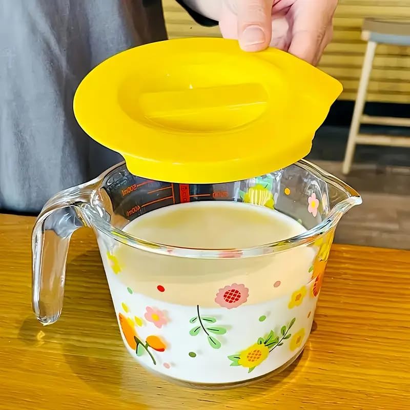 Borosilicate Glass Wet and Dry Measuring Cup with Oversized Measurements, Clear,500 ml, Safe to Use in Microwave and Freezer, Oven and Dishwasher Safe(2-Cup,500ml)