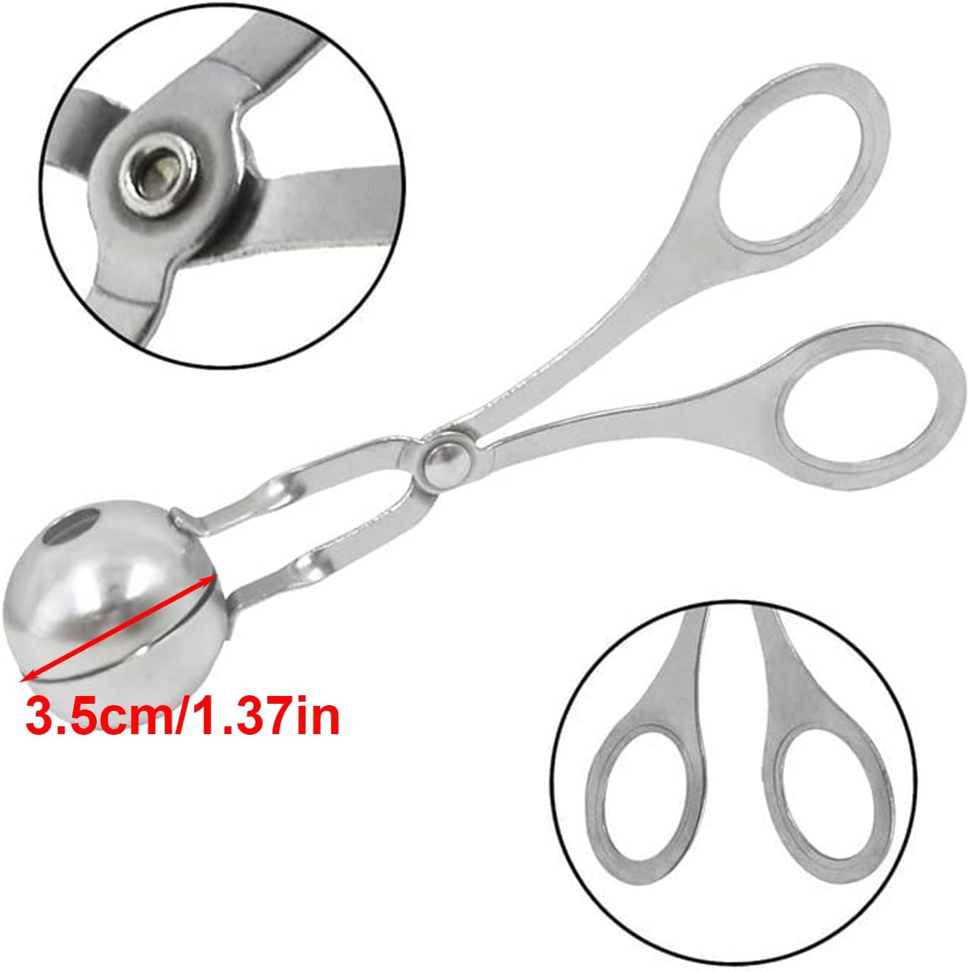 2 Pcs Stainless Steel Meat Baller Ball Maker Meatball Scoop None-Stick Baller Tongs Meat Ball Maker Mold Cake Pop,Ice Tongs,Cookie Dough Scoop for Kitchen
