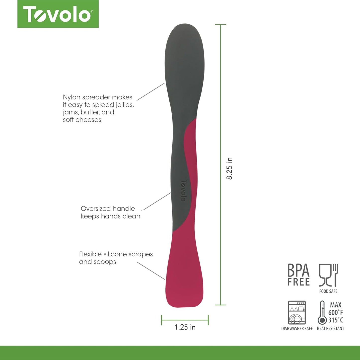 Tovolo Tool for Kitchen Meal Prep to Scoop Spread Slice and Scrape,White/Gray
