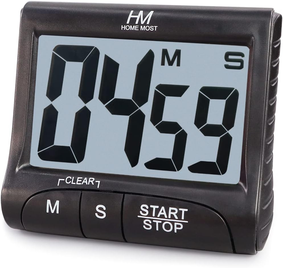 3" Large Display Kitchen Timer - Digital Timer Magnetic Back Loud Alarm On A Rope- White Cooking Timers For Kitchen Teachers Students Games Kids Meetings- Sports Timers For Workouts Exercise