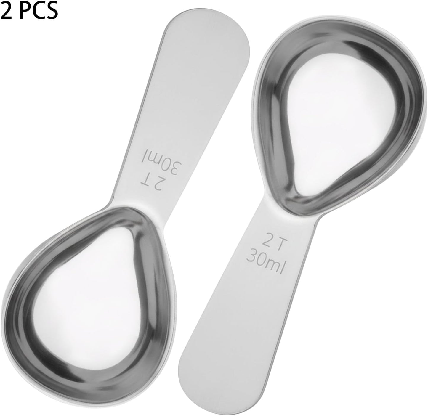 2PCS Coffee Scoop: 1 Tbsp (1/16 Cup / 0.5 Oz / 15Ml) Measuring Spoons Stainless Steel Rose Gold Set for Ground Coffee Protein Powder & Spices Short Handle Fits into Canisters