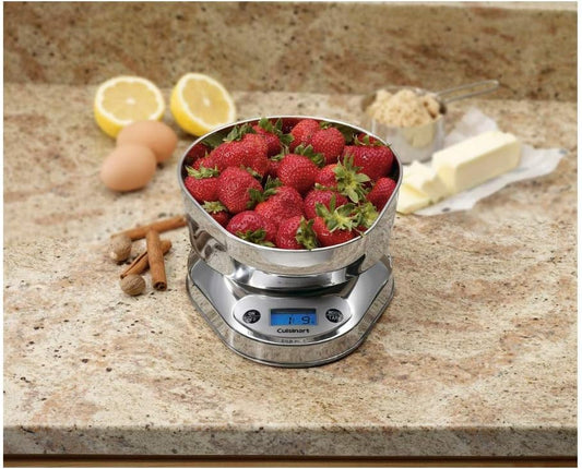 Cuisinart KML-KO3B Precision Chef Bowl Electronic Kitchen Scale, Silver, 2.5" x 7.4" x 9.25"