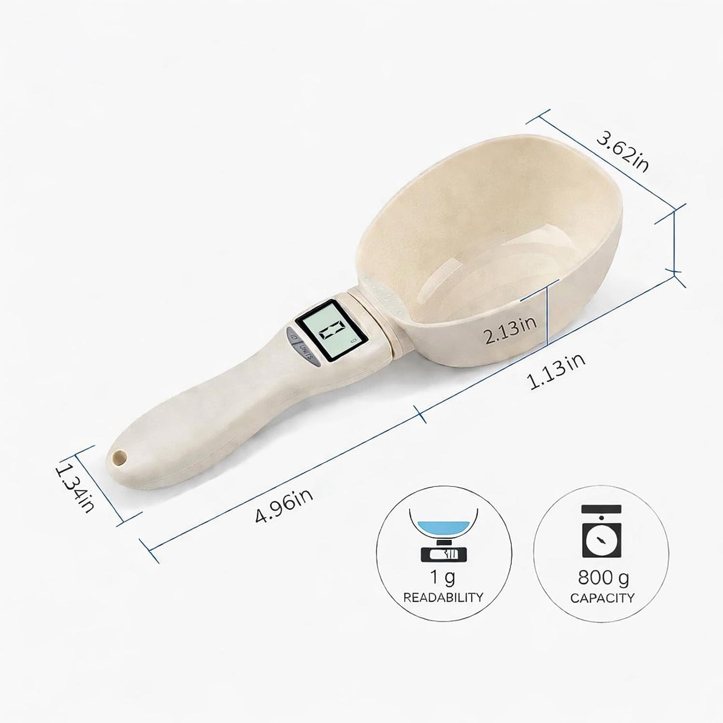 Digital Measuring Spoon - 800g/1g High Precision Kitchen Electronic Food Scale & Cup, Grams Ounces Conversion, Nutritional Calculator for Cooking & Baking, Portable Weighing Tool