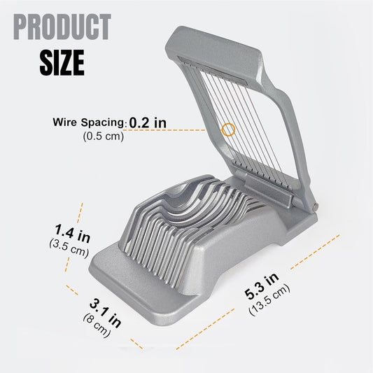 OCHI Stainless Steel Egg Slicer, Heavy Duty Aluminum Cutter for Hard Boiled Eggs, Dishwasher Safe, Perfect for Strawberries & Soft Fruits