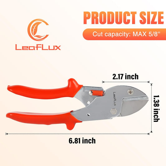 LeafLux 8" Professional Heavy Duty Anvil Pruning Shears with Anti-Rust SK-5 Blades, Garden Shears for Dry Stems and Small Branches, Gardening Scissors, Clippers for Wood, Non-Slip Handle. | LFXP1108S